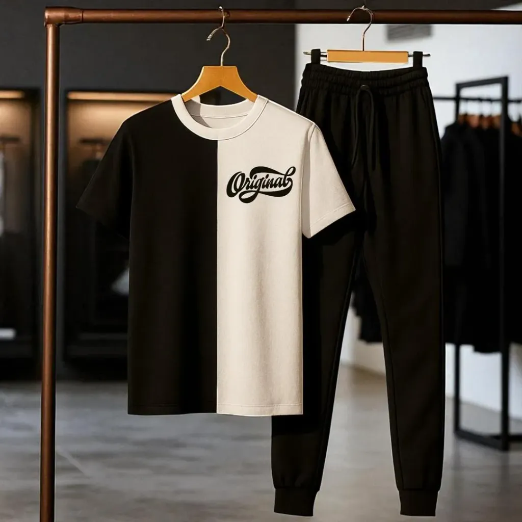 2 Pcs Men's Jersey Printed Track Suit (Small)