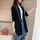 1 Pc Women's Stitched Fleece Plain Lapel Coat