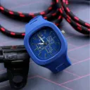 Blue Silicone Analogue Watch for Men