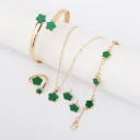 Flower Design Resin Plating Resin Necklace And Bracelet Set