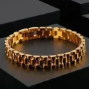 Gold Plated Unisex Chain Bracelet - 1 Pc Unique Design