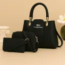 Women's Rexine Plain Hand Bag Set