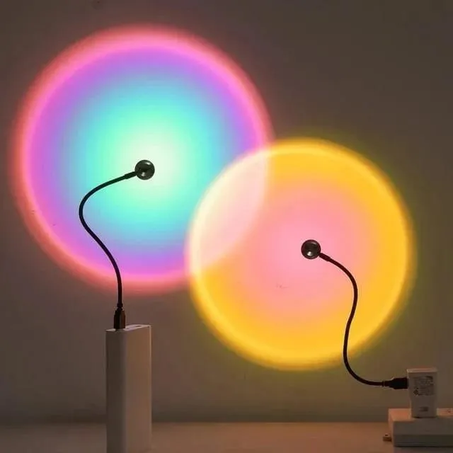 Rechargeable Multicolor Sunset Lamp - Dimmable Ambient Light