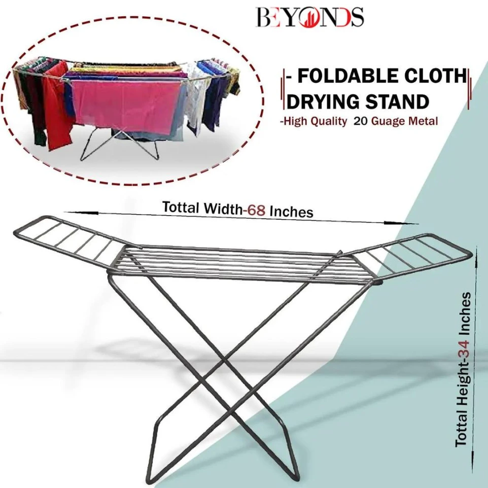 Foldable And Adjustable Clothes Drying Stand