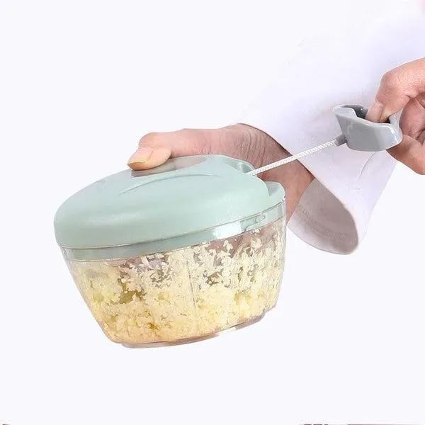 Hand Pull Manual Food Chopper (Blue)